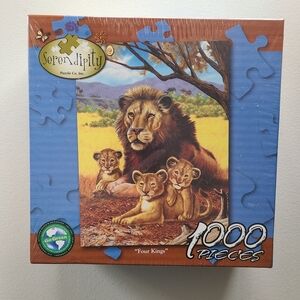 Puzzle FOUR KINGS 1000 Pieces Lions Cubs - New Sealed